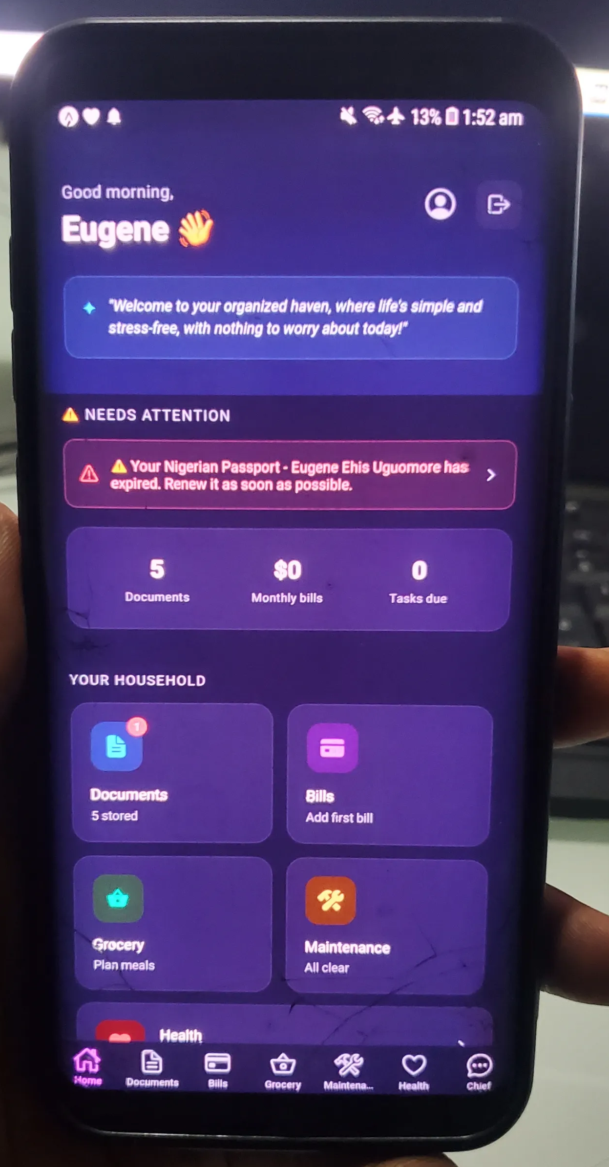 Hearth app dashboard